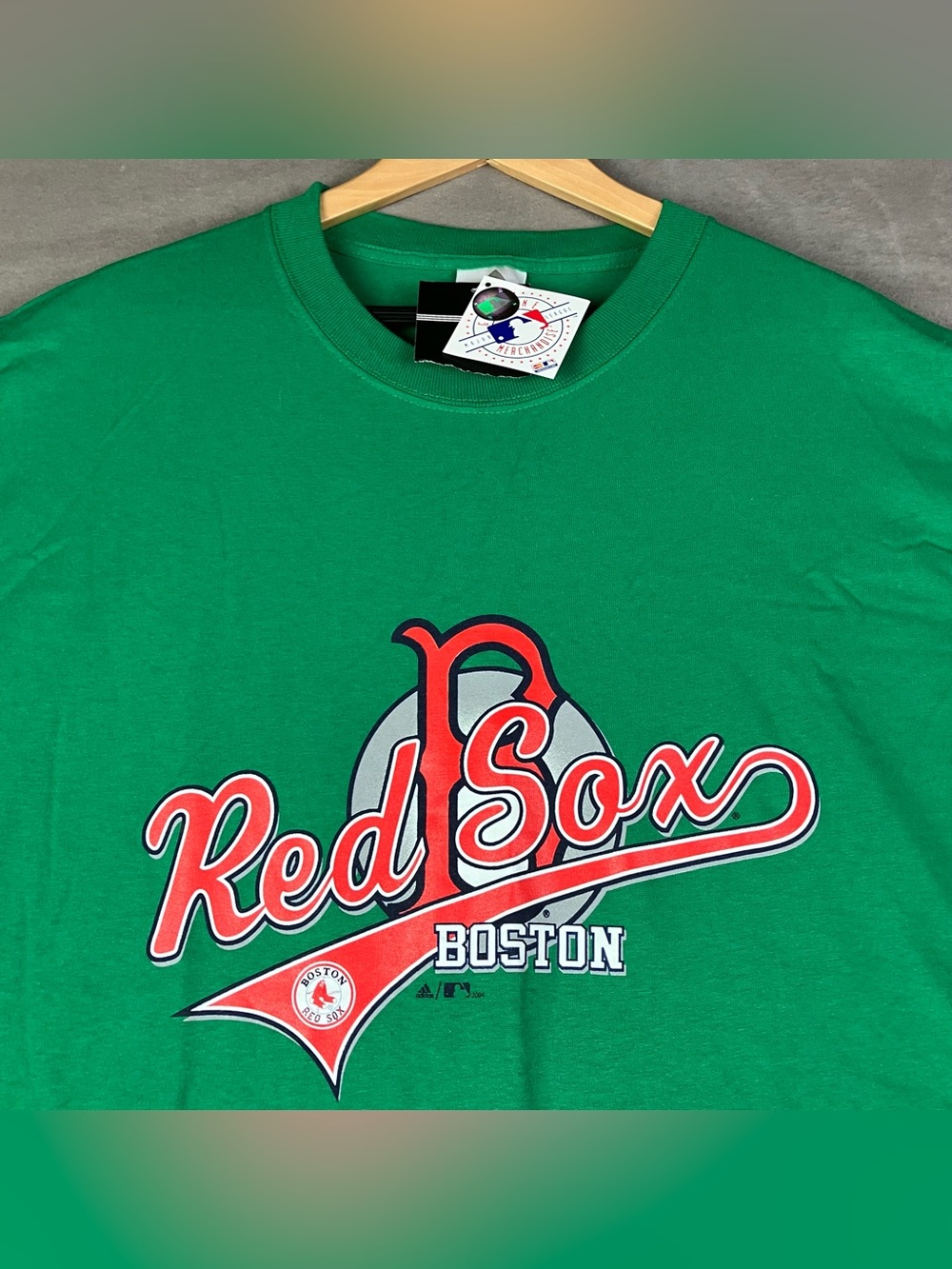 Vintage Adidas Boston Red Sox MLB Graphic T Shirt Men’s Size XXL Kelly Green NWT